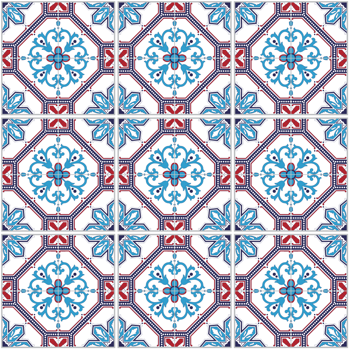 9 adesivi piastrelle azulejos Baptista - Sticker adesivo - adesivi murali - 9stickers10x10cm - 2