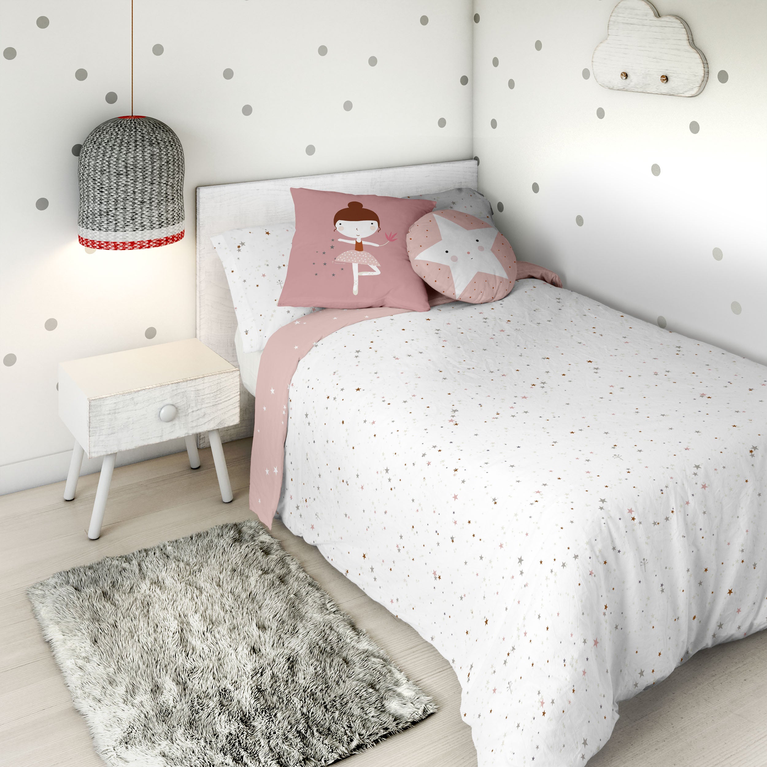 COPRIPIUMINO REVERSIBILE BALLERINA 100% COTONE LETTO 90 - 2