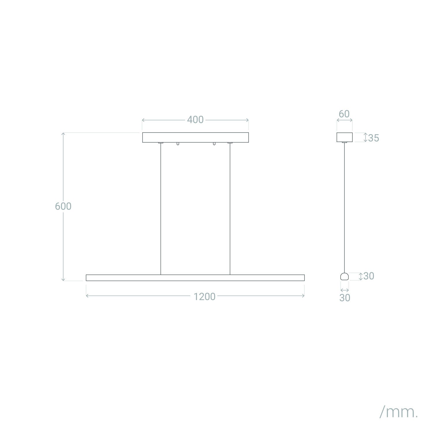 Ledkia Lámpara Colgante Lineal LED 30W Aluminio CCT Seleccionable Denzel No Flicker Negro Seleccionable (Cálido-Neutro-Frío) 2800K - 3800K - 5000K - 5