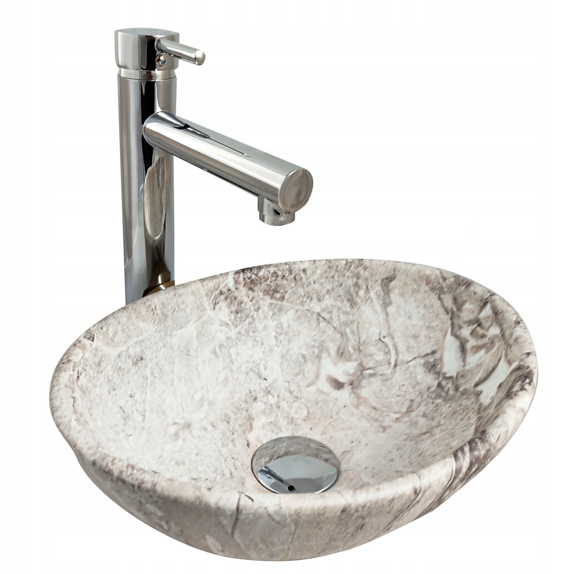 Umywalka nablatowa Estiva ROSTA Marmo Gray marmur szara 34x27x12 cm