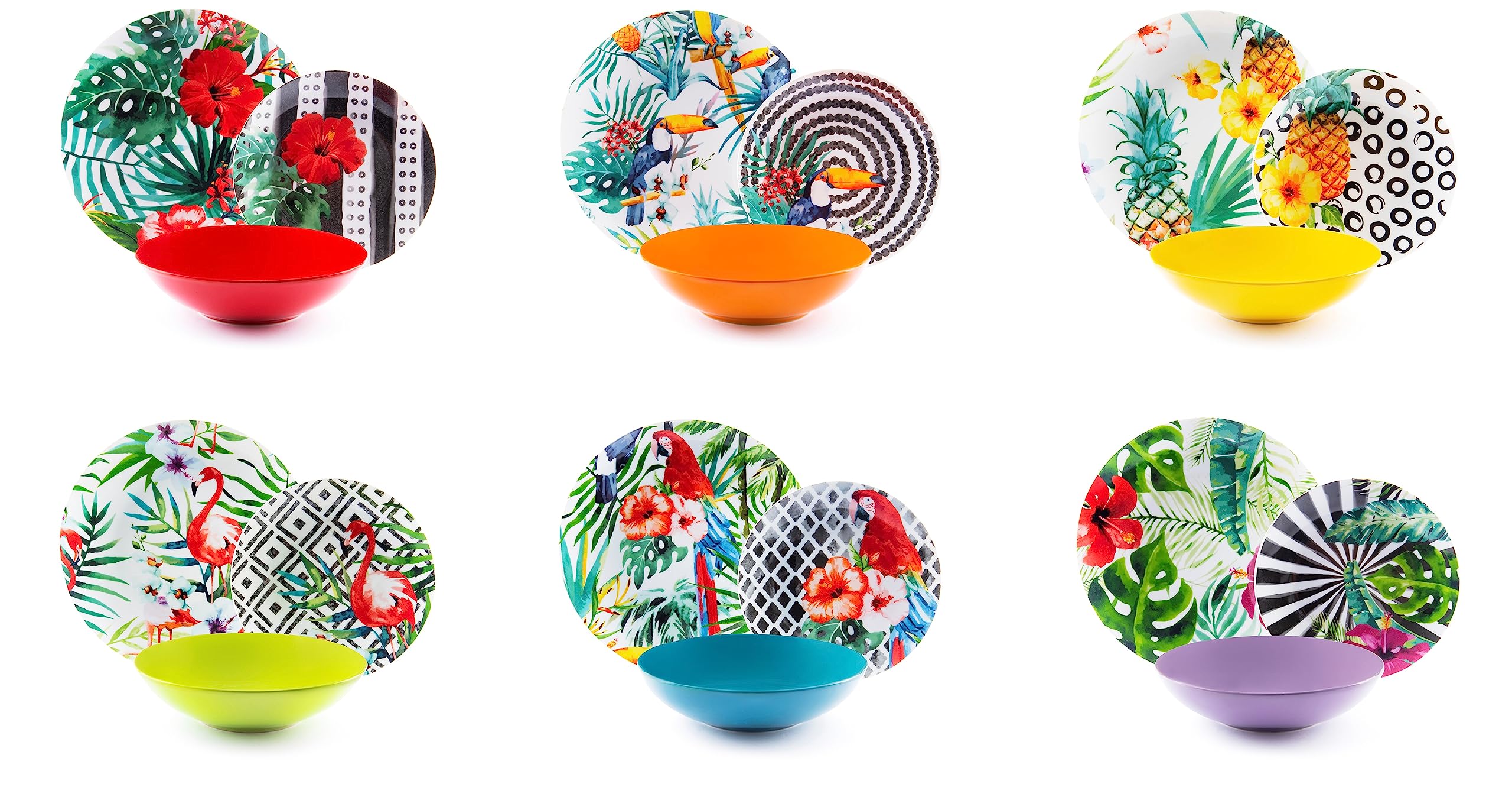 Servizio Tavola Excelsa Peacock - 18 Pezzi In Porcellana, Design Pavone - Foto 2