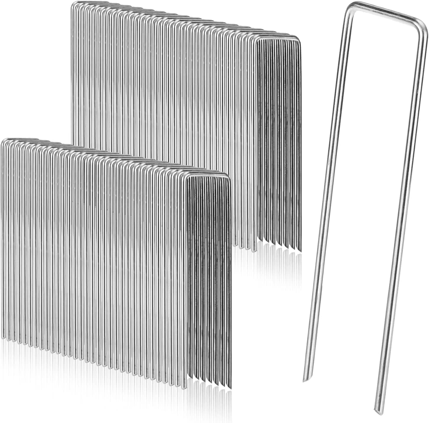 Śledzie namiotowe, w kształcie litery U, długość 200 mm, szerokość 40 mm, średnica 2,5 mm, 50 sztuk