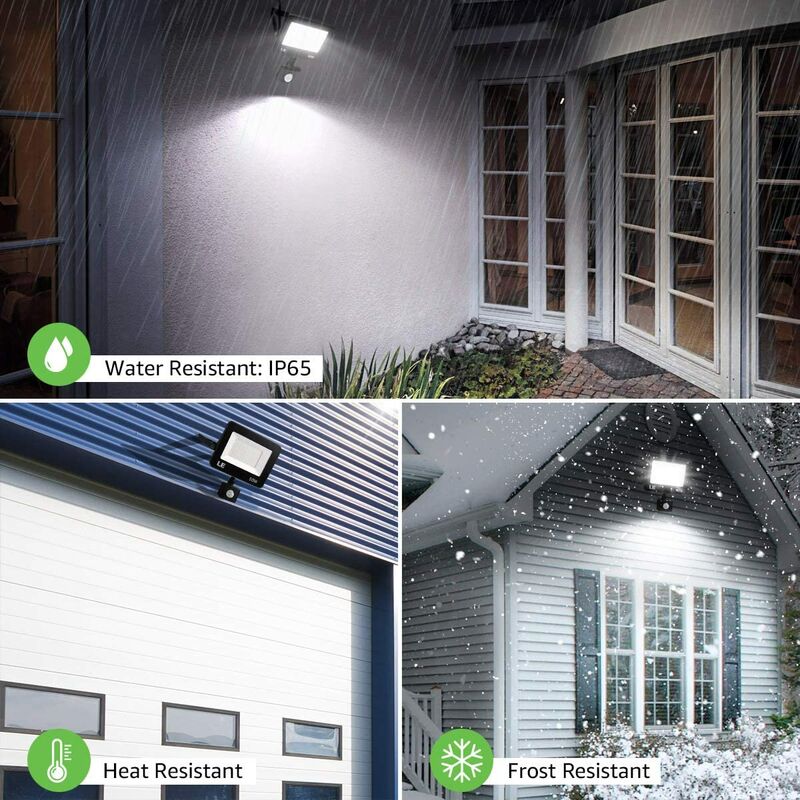 Projecteur LED Extérieur MXTIMWAN 10W - Blanc Froid 6500K - IP66 Étanche - Avec Détecteur De Mouvement