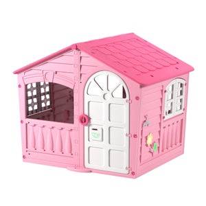 Maisonnette cabane plastique rose BARBE A PAPA