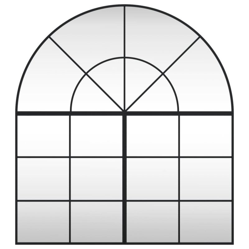 Miroir mural noir 100x110 cm arche fer - 3