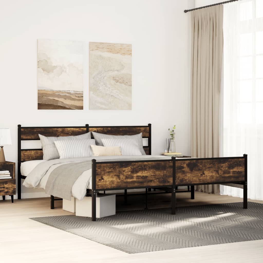 Łóżko Metalowe Czarne Rama łóżka Ze Stelażem Łóżko Do Sypialni Pokoju 180x200 cm