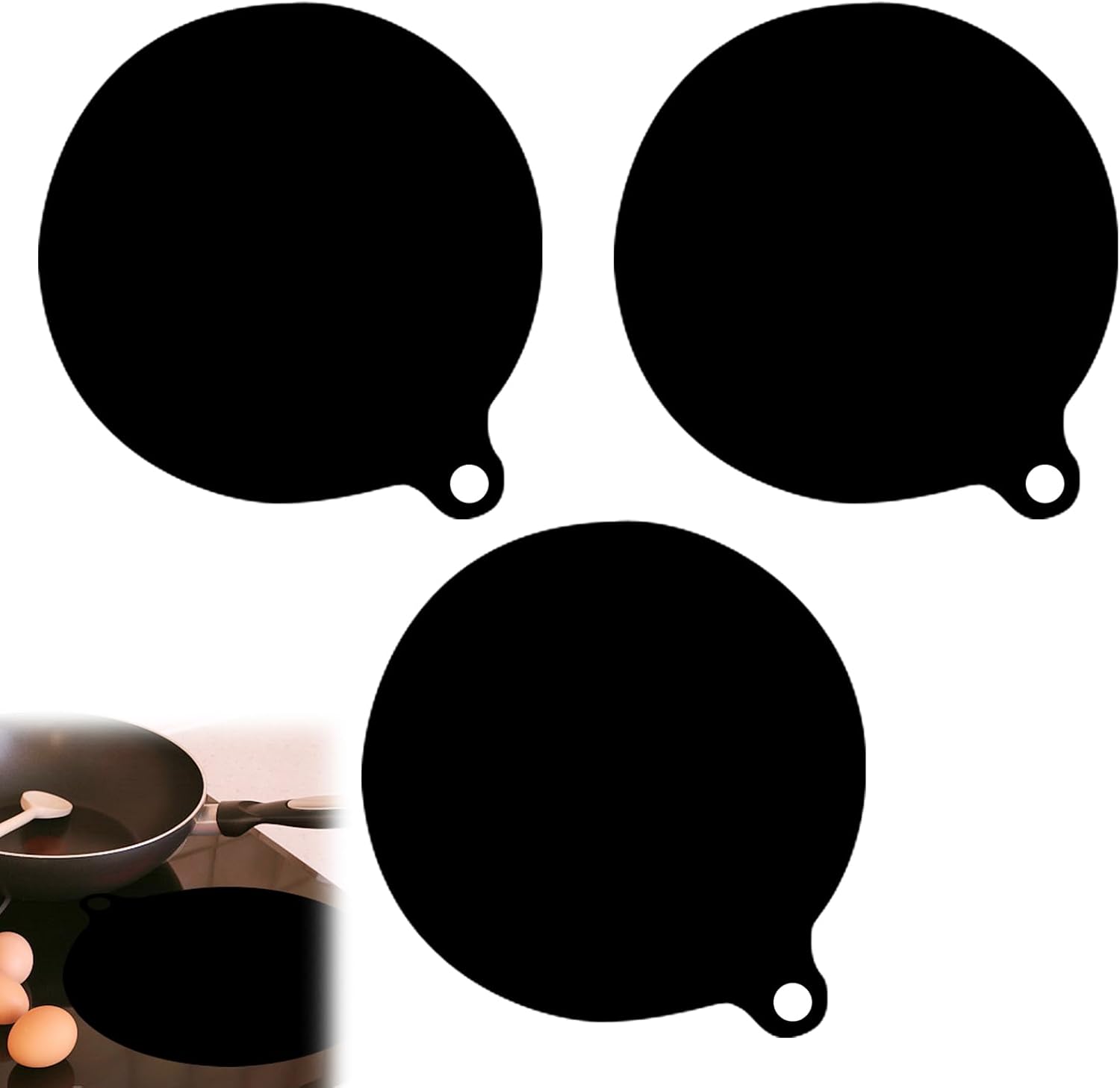 Maty pod płytę indukcyjną: zestaw 3 szt., odporne na zarysowania, wielokrotnego użytku, izolowane