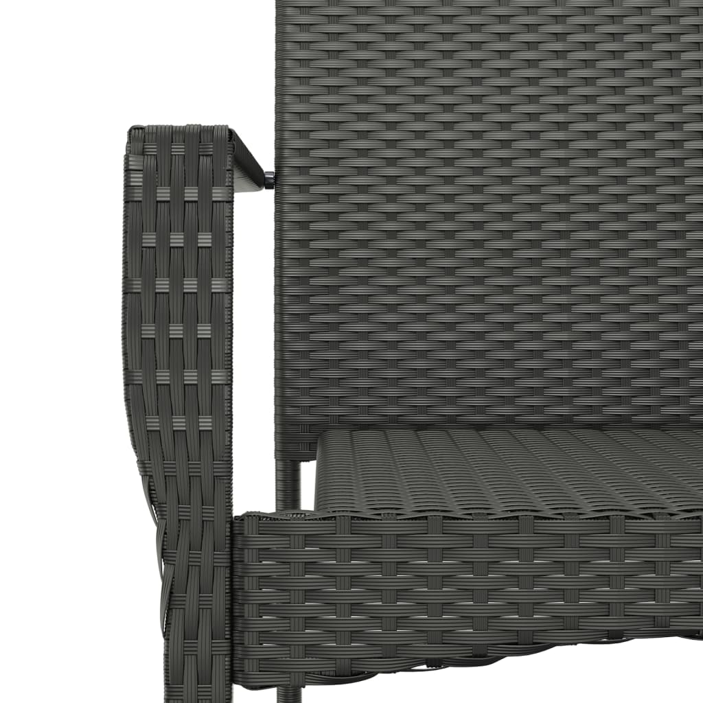 Maison Exclusive - Set da Pranzo da Giardino 5 pz Nero con Cuscini in Polyrattan - 7