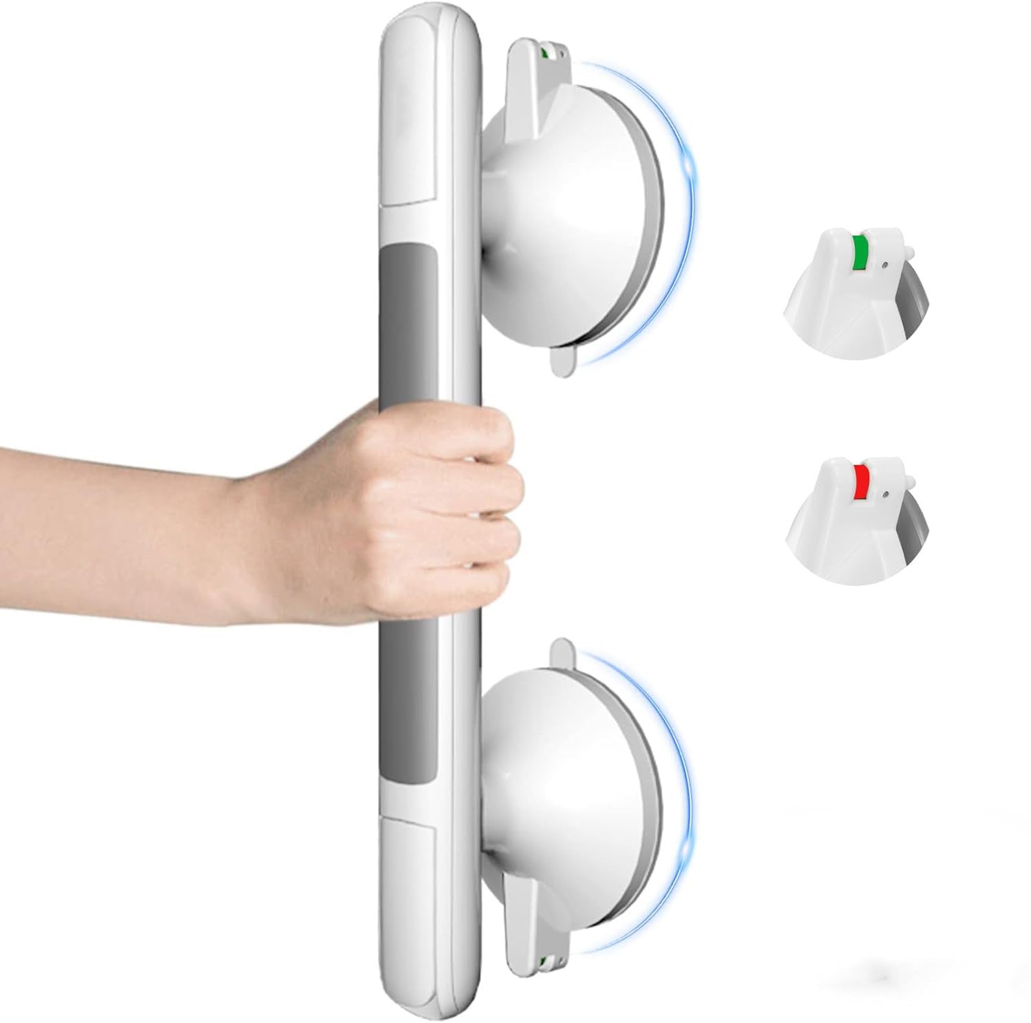 Uchwyt prysznicowy z 2 przyssawkami - Uchwyt do wanny - Przyssawka do uchwytu prysznica, bez wiercenia - Przenośne poręcze łazienkowe