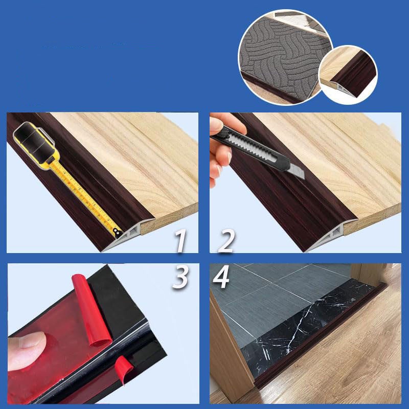 Bordure de rampe de porte, bande de bordure de plancher, 70MM*20MM*1M, grain de bois d'origine - 2