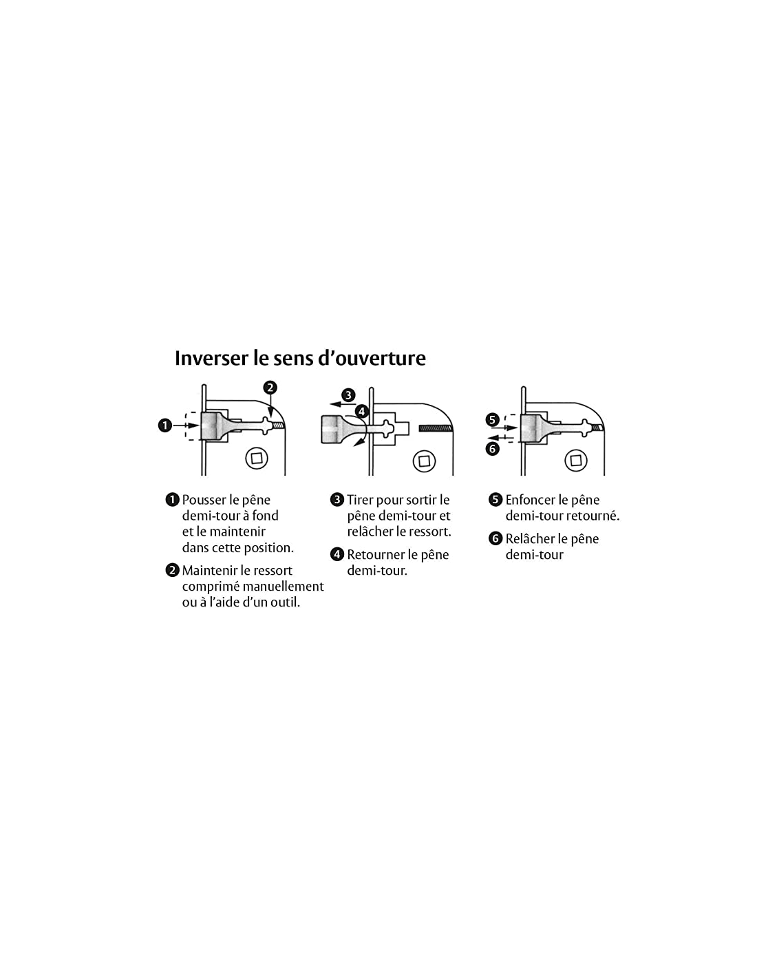 THIRARD - Serrure encastrable à condamnation pour porte de salle de bain et toilettes, axe 50mm, bouts ronds, noir - THIRARD - 3