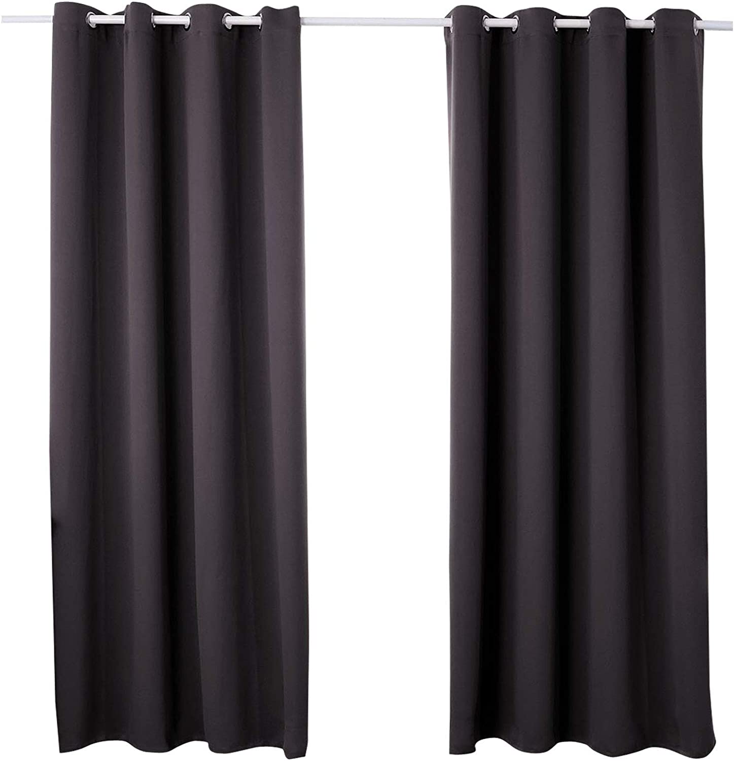 Lot De 2 Rideaux Isolant Thermique A Oeillets 140 X 260 Cm Velours Relief Polarchic Noir 76212609