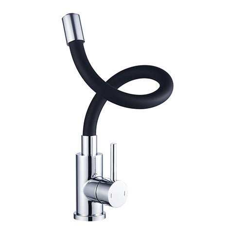 ROUSSEAU Robinet mitigeur de cuisine Køben - Sans douchette - Mémoire de forme - Gris et noir - 2