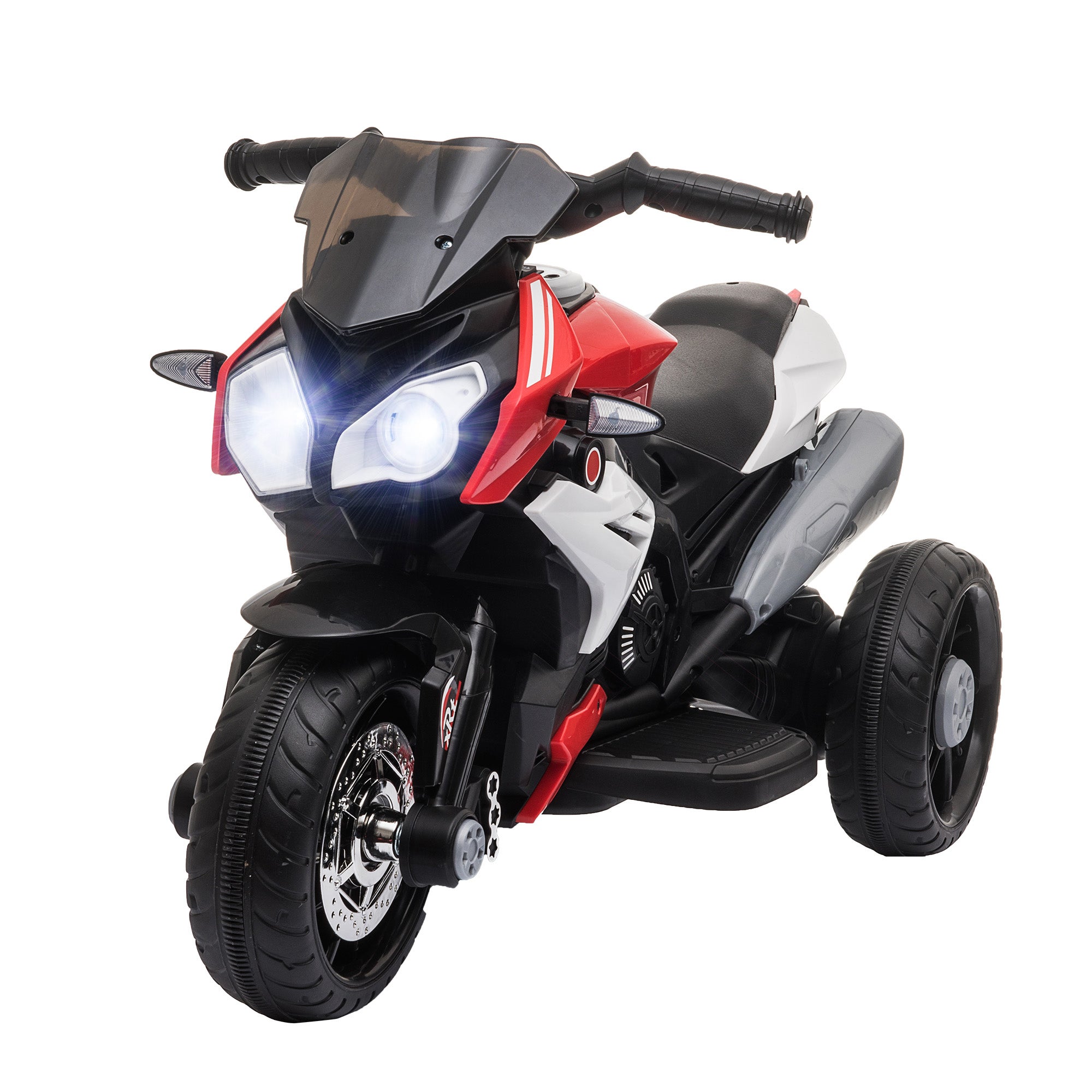 Moto électrique pour enfants 6V avec lumières, musique et frein avant, bleue, pour les 3-8 ans
