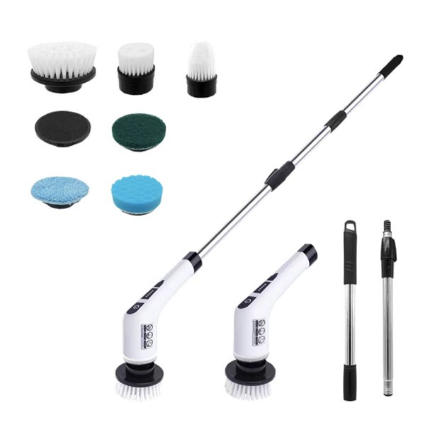 Cepillo de limpieza eléctrico para cuarto de baño con cabezales