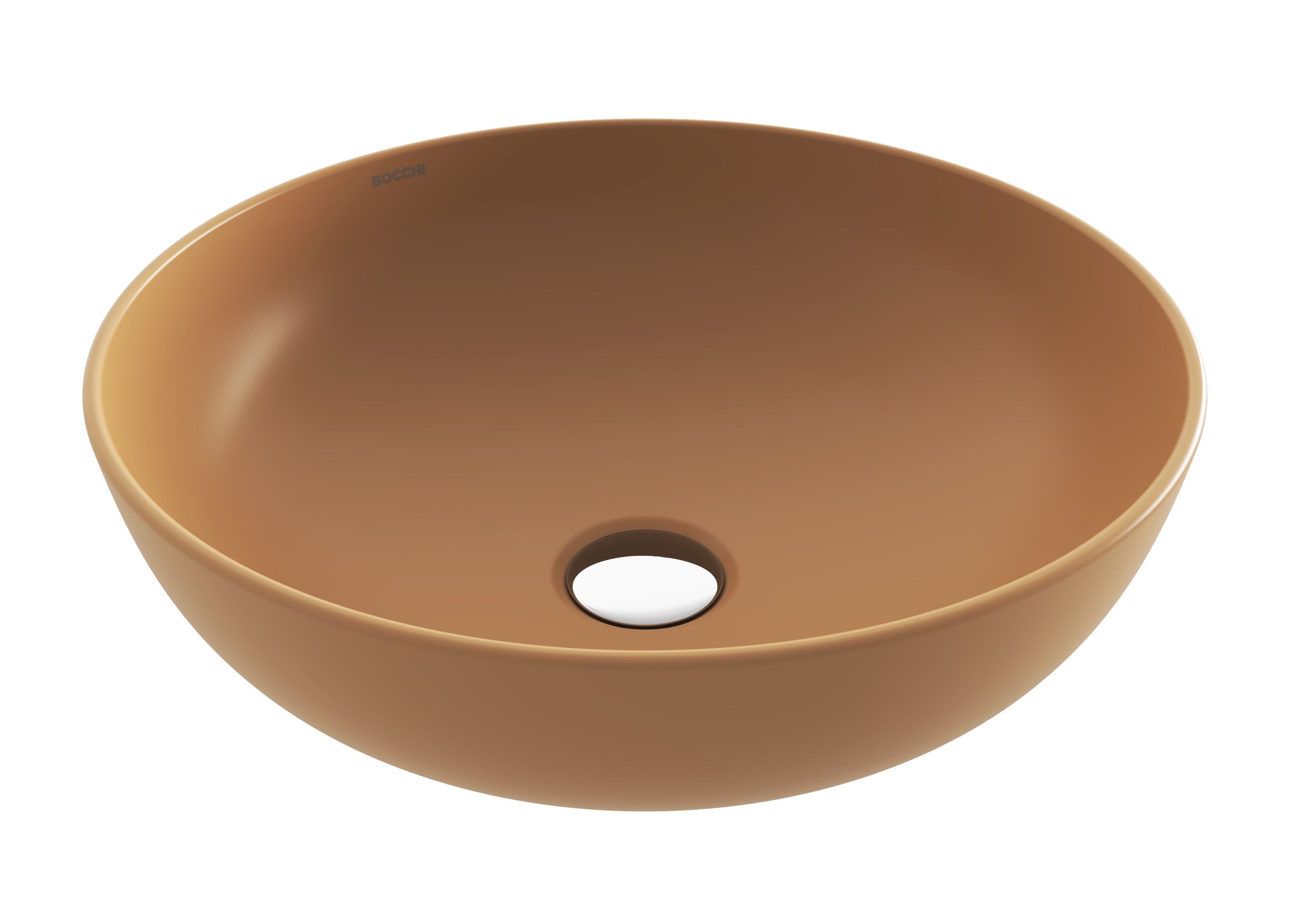 BOCCHI SOTTILE SLIM LINE Umywalka nablatowa okrągła 38cm Kaszmir (Mat)