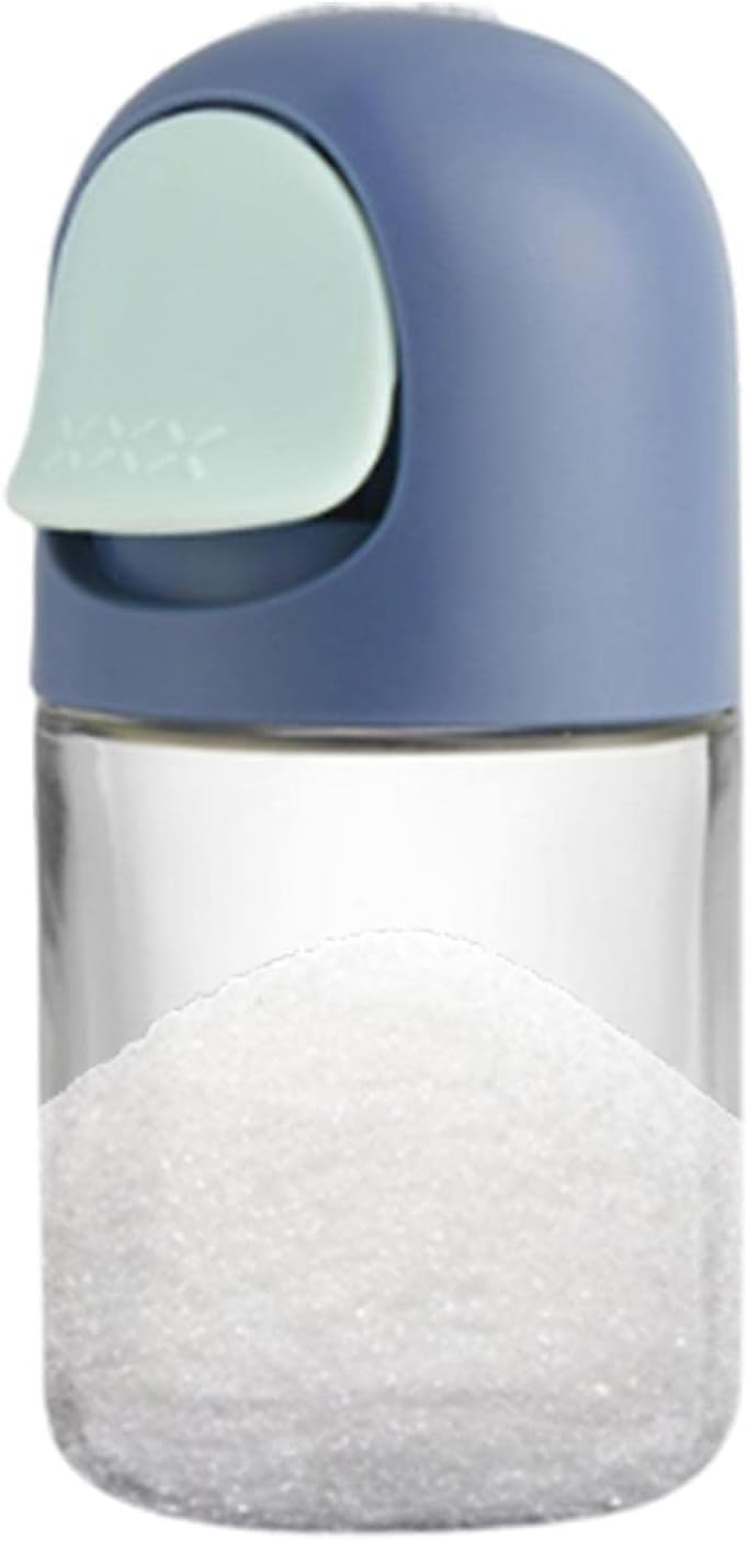 (4 sztuki) Każdy naciśnij 0,5 g dozownik soli dozujący przyprawy typu push dozownik soli morskiej szklana butelka do soli, precyzyjna butelka kontrol