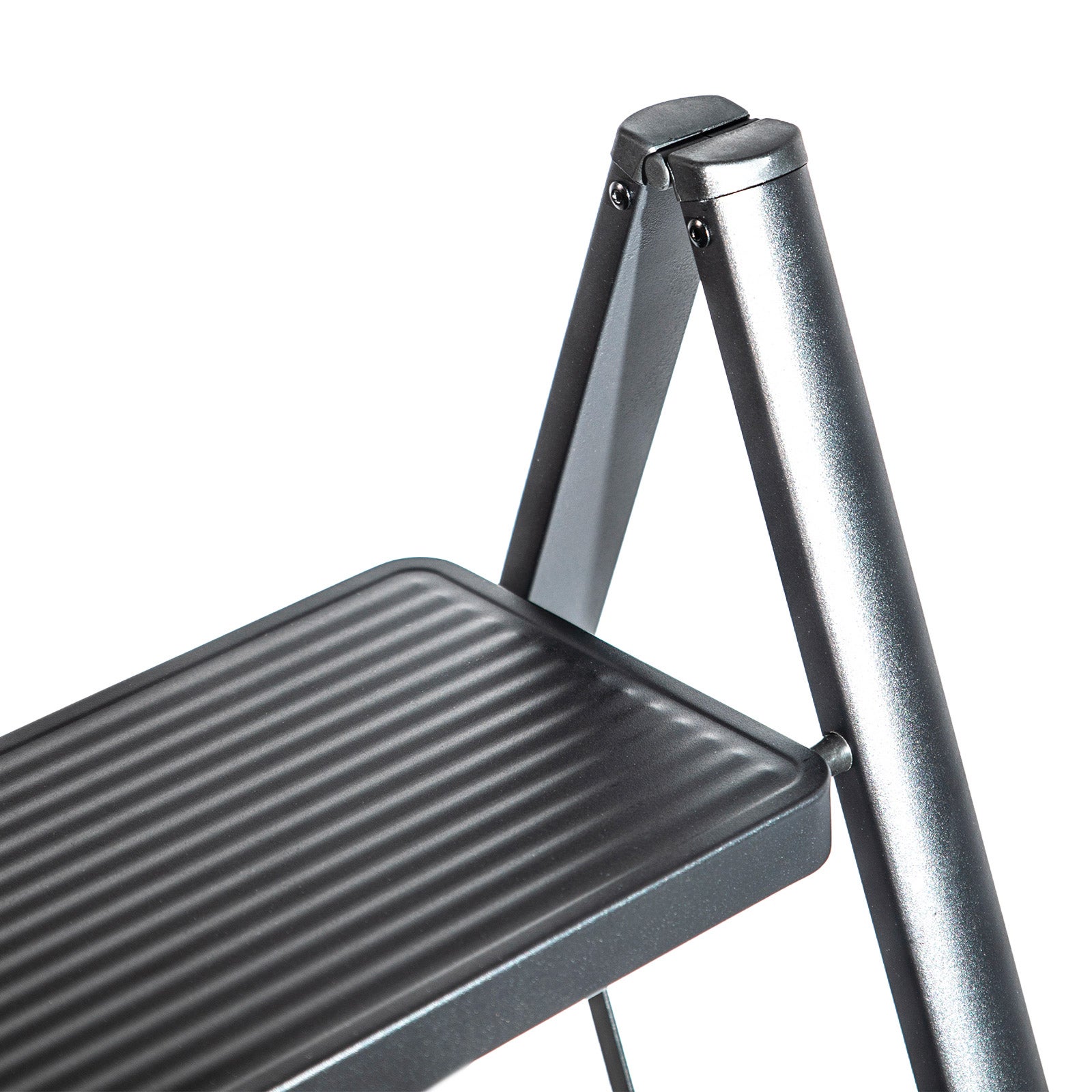 HOSTRÖM Escabeau 2 marches FOLDPACT2, Marche pied pliable, Design ultra-compact, Marches larges 17,5 cm, Acier, Etagère temporaire, Garantie 5 ans - 7