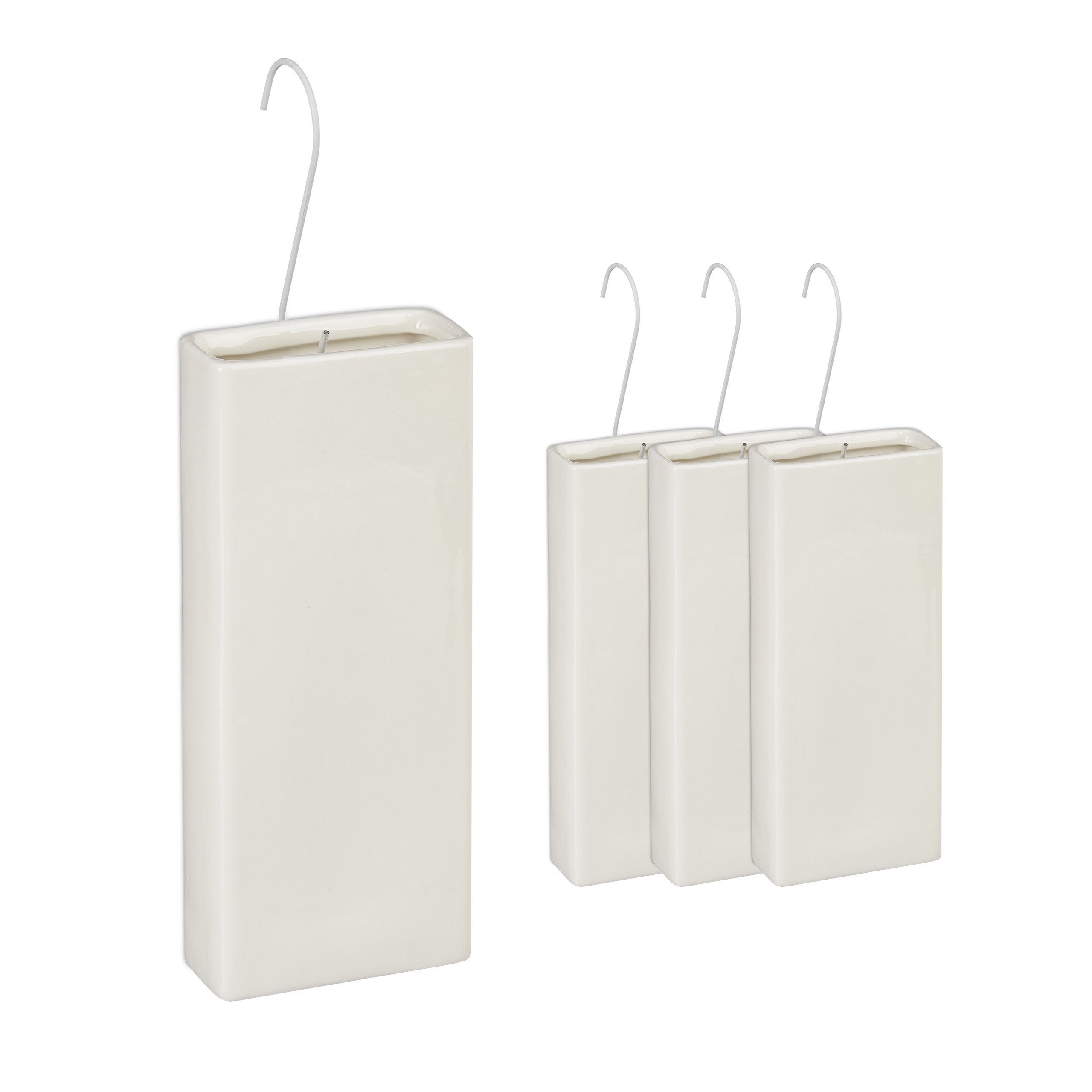 Relaxdays Set Da 4 Taglia Pellicola Da Cucina, Dispenser Porta Rotoli Plastica & Alluminio, HxLxP: 5 X 37 X 8 Cm, Bianco