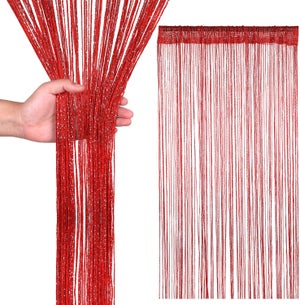GIVBRO Nastro con frange e nappe intrecciate, perline di cristallo da appendere, per tende, paralumi, tavoli, tessuto da cucito, 11 metri, rosso vino