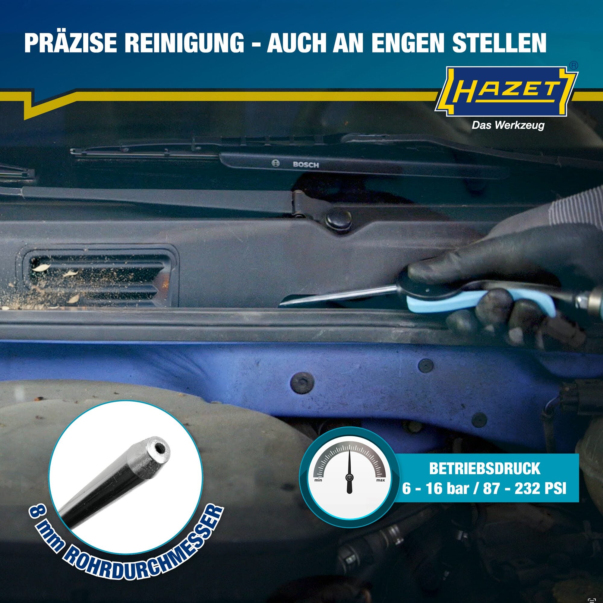 HAZET Pistola di soffiaggio ∙ 300 mm 9040P-2 ∙ Lunghezza: 420 mm - 4