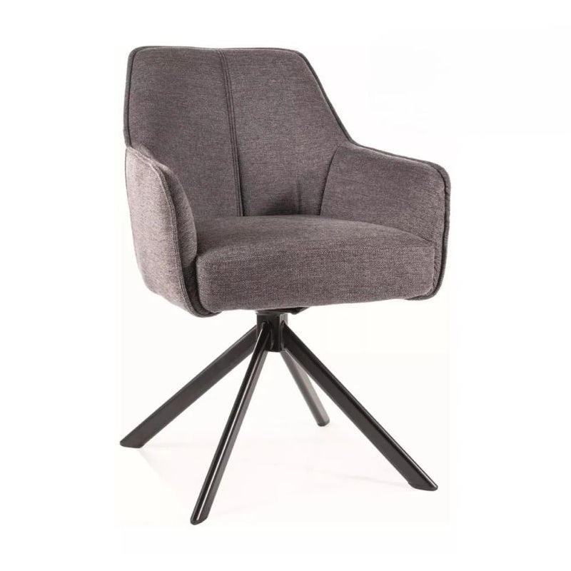 Krzesło tapicerowane NOTTI BREGO ciemnoszare obracane