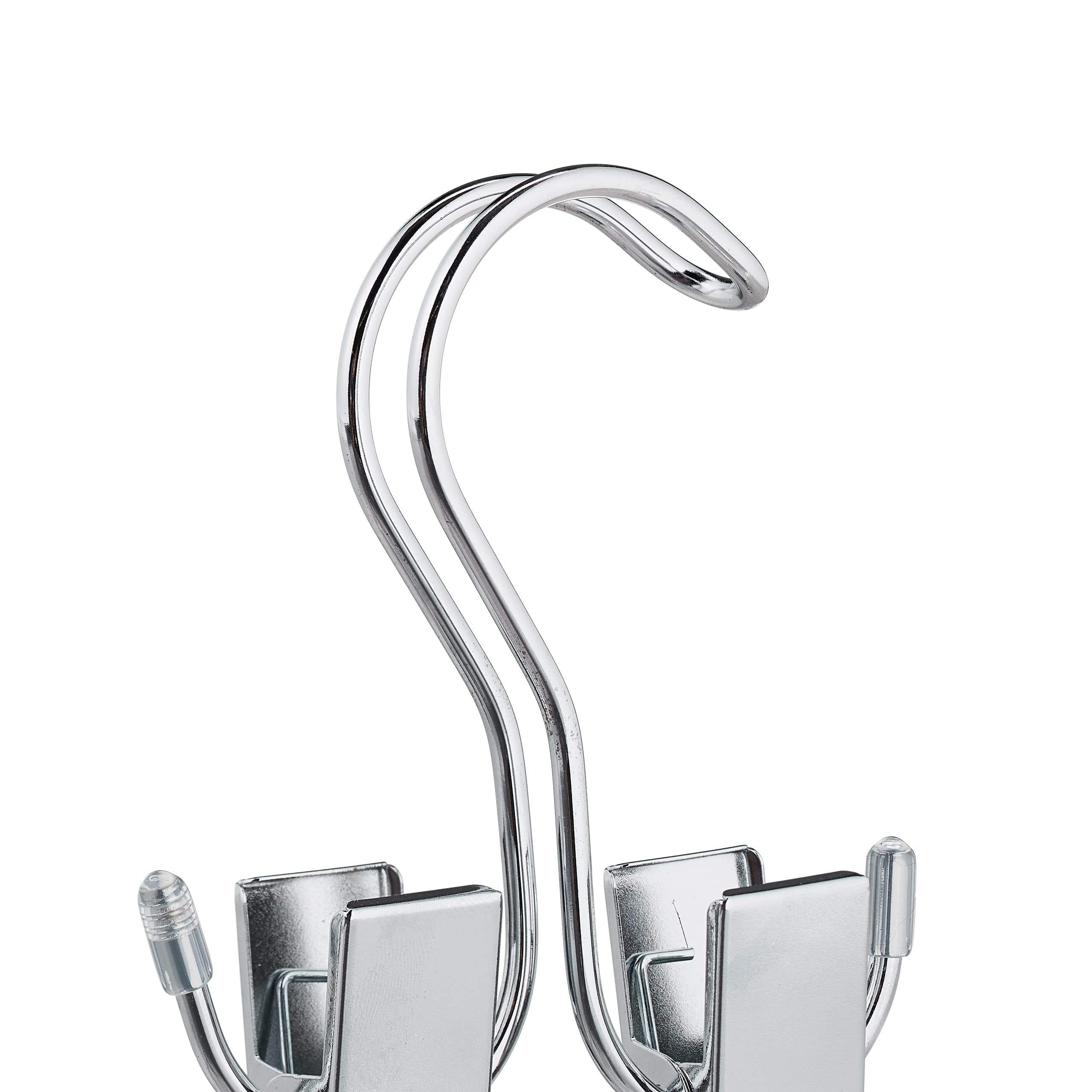 Lot de 5 pinces à bottes, doubles cintre, caoutchouté, rangement de chaussures & casquettes, fer, argenté, Relaxdays - 9