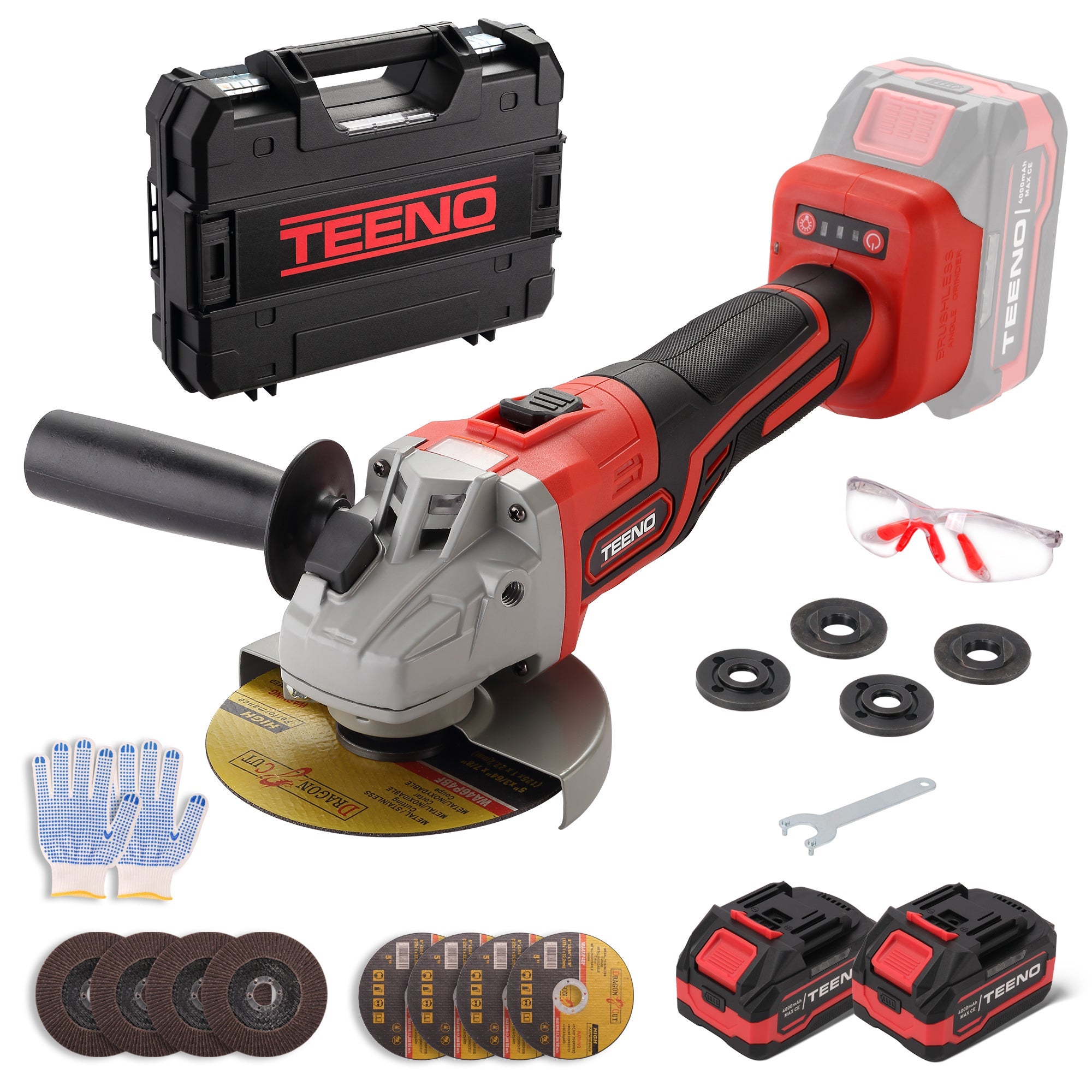 TEENO Perceuse Visseuse Sans Fil 21V 45Nm avec Brosse antirouille métal