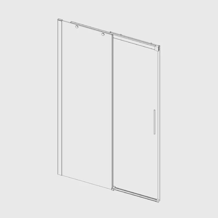 Paroi de douche frontale LUNA Noir Mat 152-156 cm – Verre fumé – Réversible – Trait. anticalcaire - 3