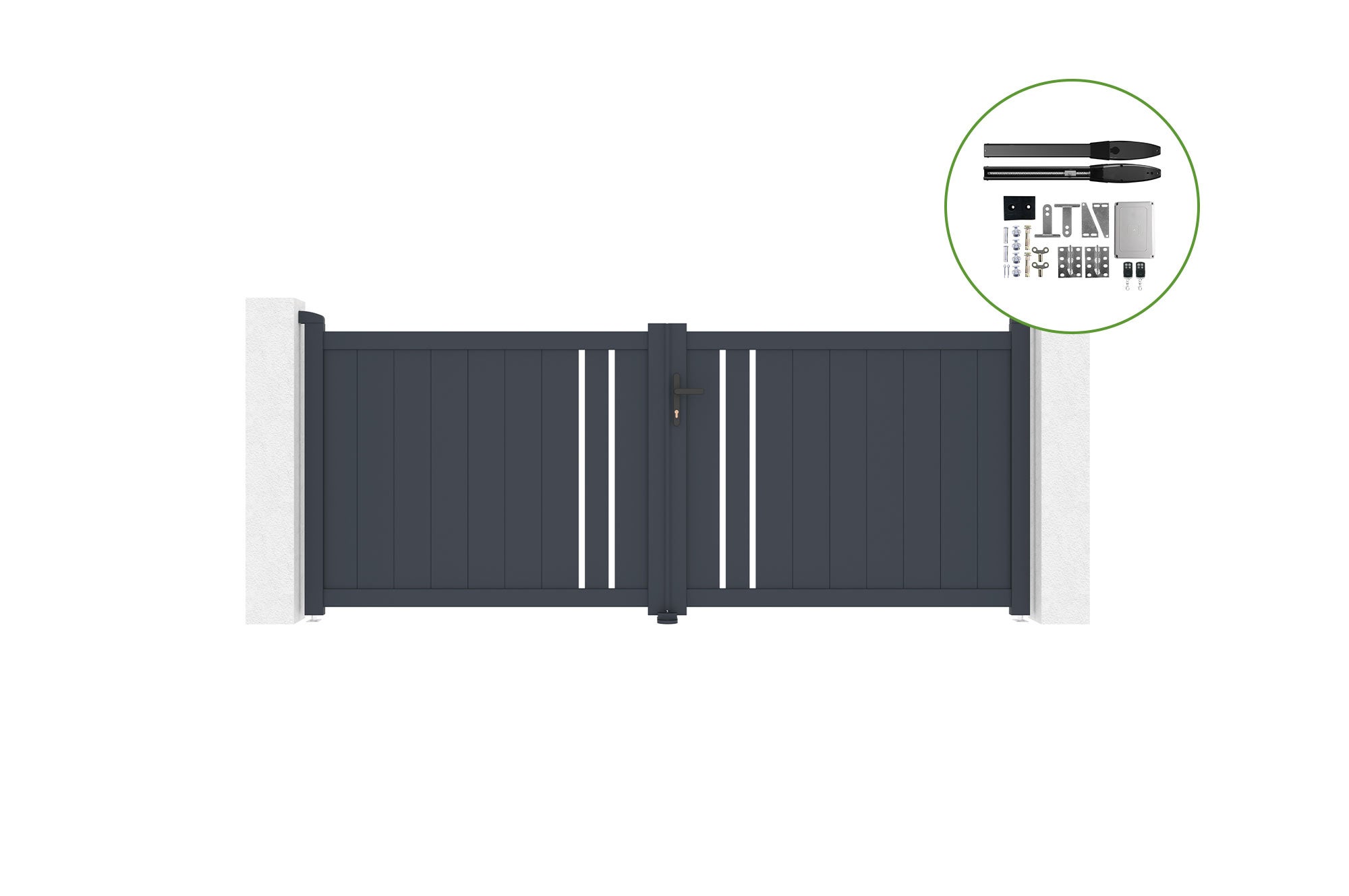 Brama skrzydłowa elektryczna 3x1,2m GIONA + napęd HICKER B200