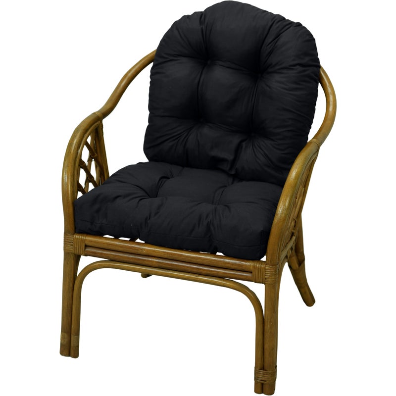 Poduszka na fotel rattanowy AMPO czarny gładki 1 szt.