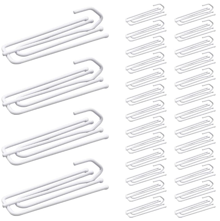 7x2,5 cm, 30 sztuk, metalowe haczyki do zasłon, do zasłon z zakładkami, zasłon drzwiowych, zasłon okiennych