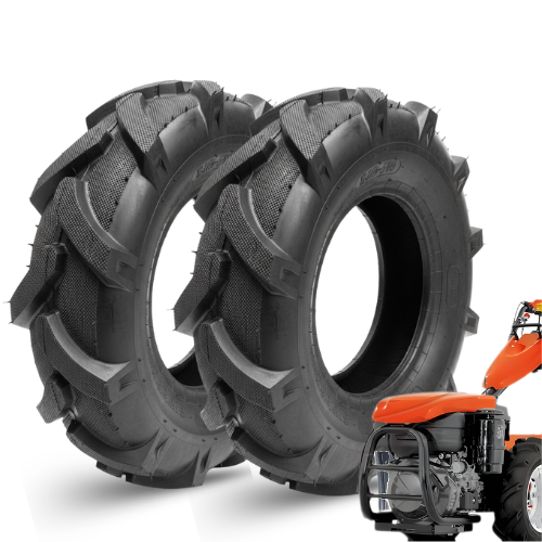 2 Pneus 5.00-10 6PR Renforcés | Kit de Pneus Agricoles pour Motoculteur et Motobineuse