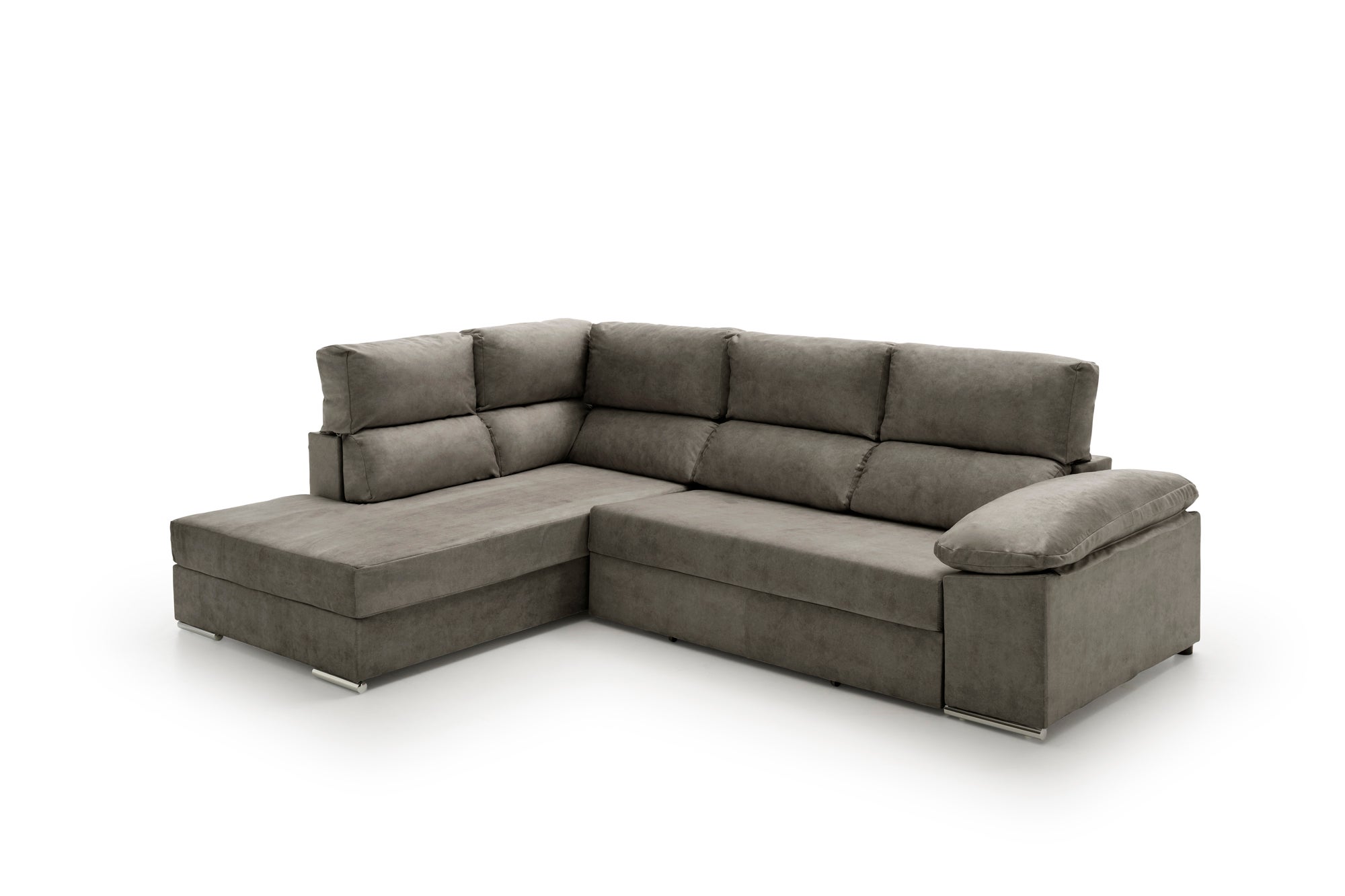 Sofa Cama Chaise Longue Fiorella Alta Gama Gris Oscuro Izquierda ...