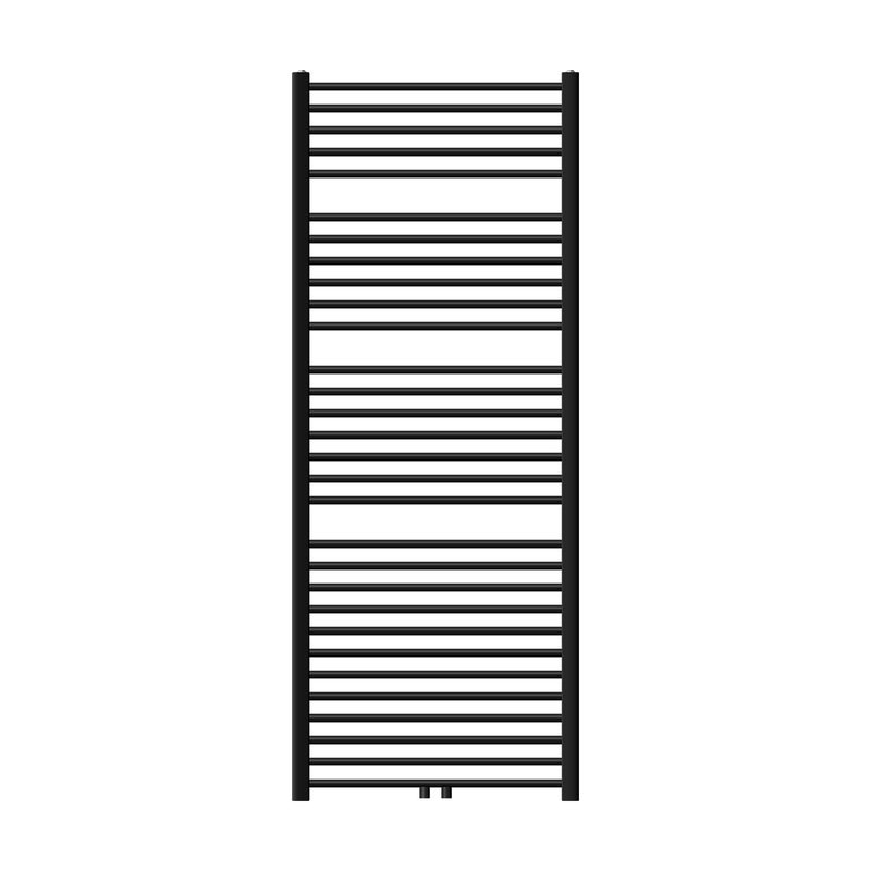LuxeBath Grzejnik lazienkowy Sahara 750x1800 mm czarny matowy prosty z podlaczeniem srodkowym Grzejnik dekoracyjny Podgrzewacz reczników Suszarka do