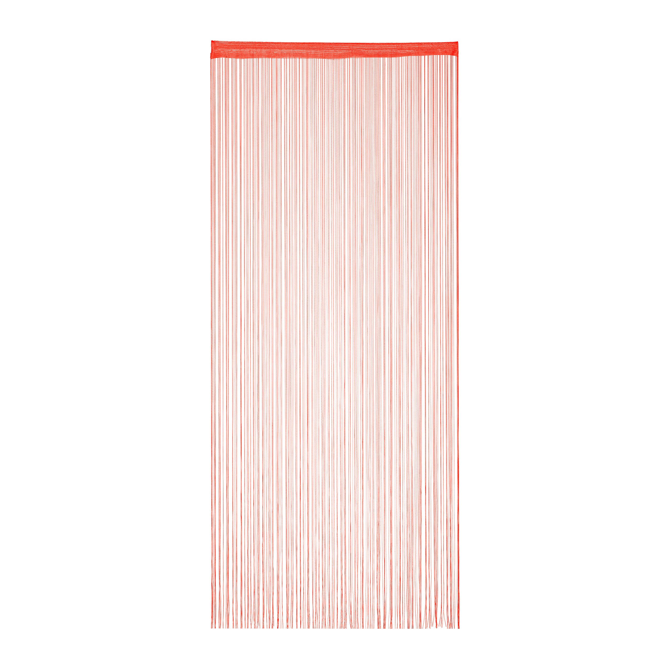 Relaxdays cortina de hilos para puertas y ventanas, lavable, para cortar a medida, visillo 90x245 cm, rojo