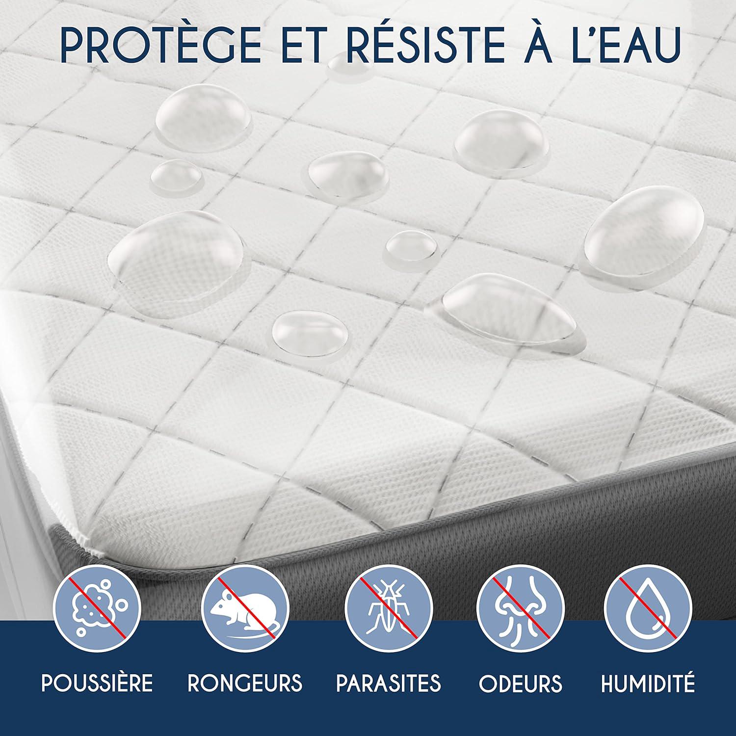 Housse de Protection en Plastique pour Matelas avec Zip Pratique, Sac de Rangement Imperméable et Résistant aux Déchirures(180x200x25cm) - 2