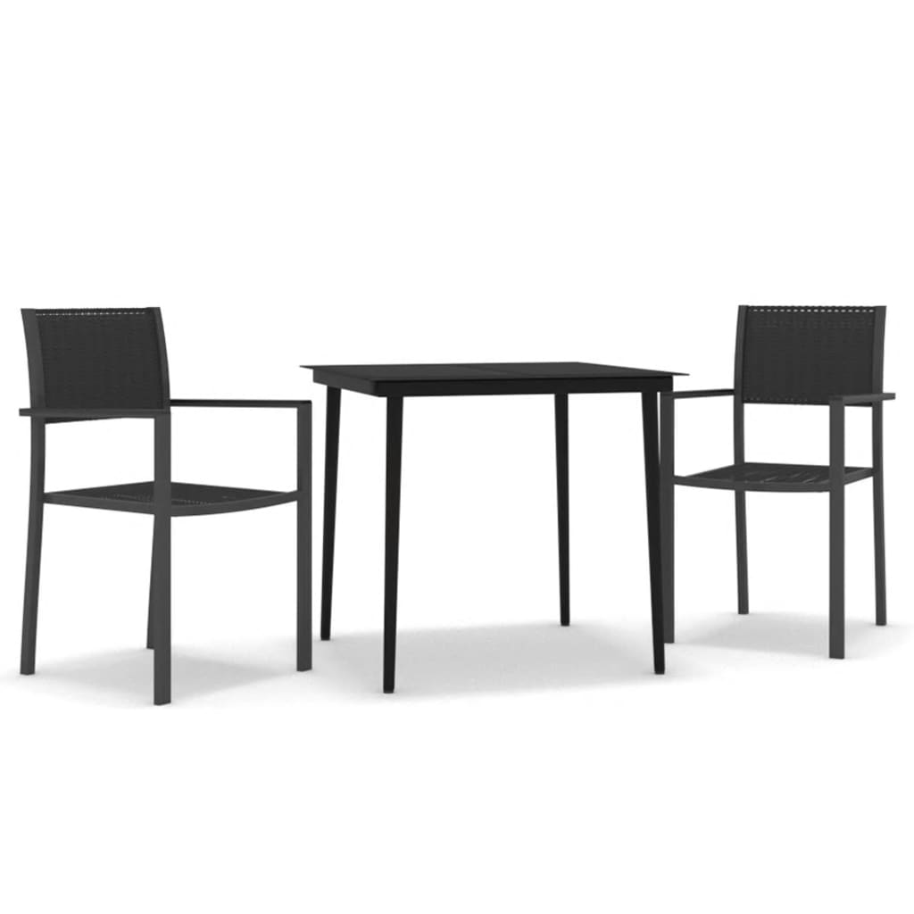Maison Exclusive - Set da Pranzo da Giardino 3 pz Nero - 2