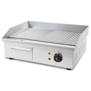 Bremermann Piastra Griglia In Acciaio Inox 43x25 Cm | Per Barbecue A Carbonella, Gas O Elettrici | Impedisce La Caduta Dei Cibi | 2 Maniglie - 3