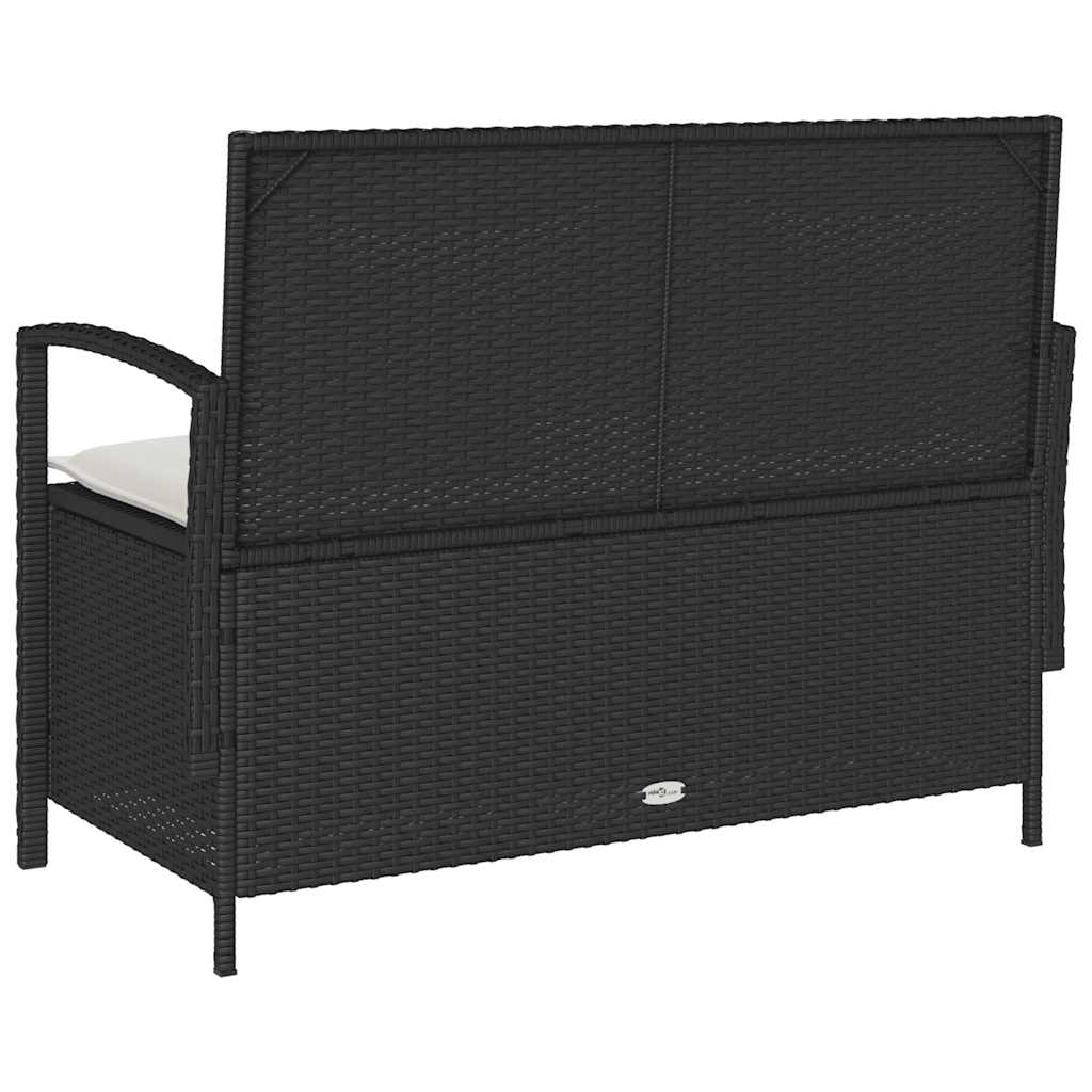 Banc de rangement de jardin avec coussin noir résine tressée vidaXL - 8