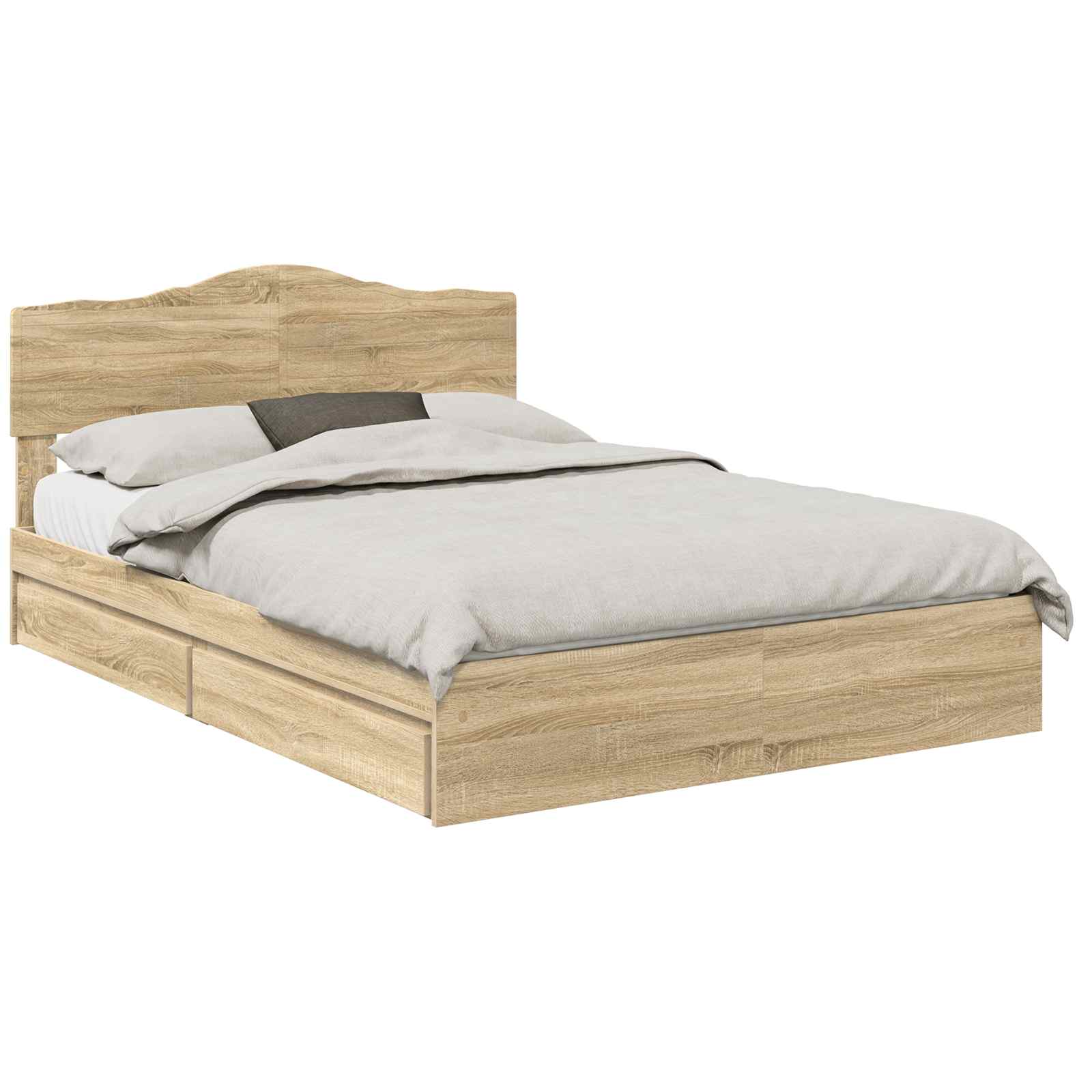 Lit de Rangement Chêne 140 x 200 cm Bois d'ingénierie - 2