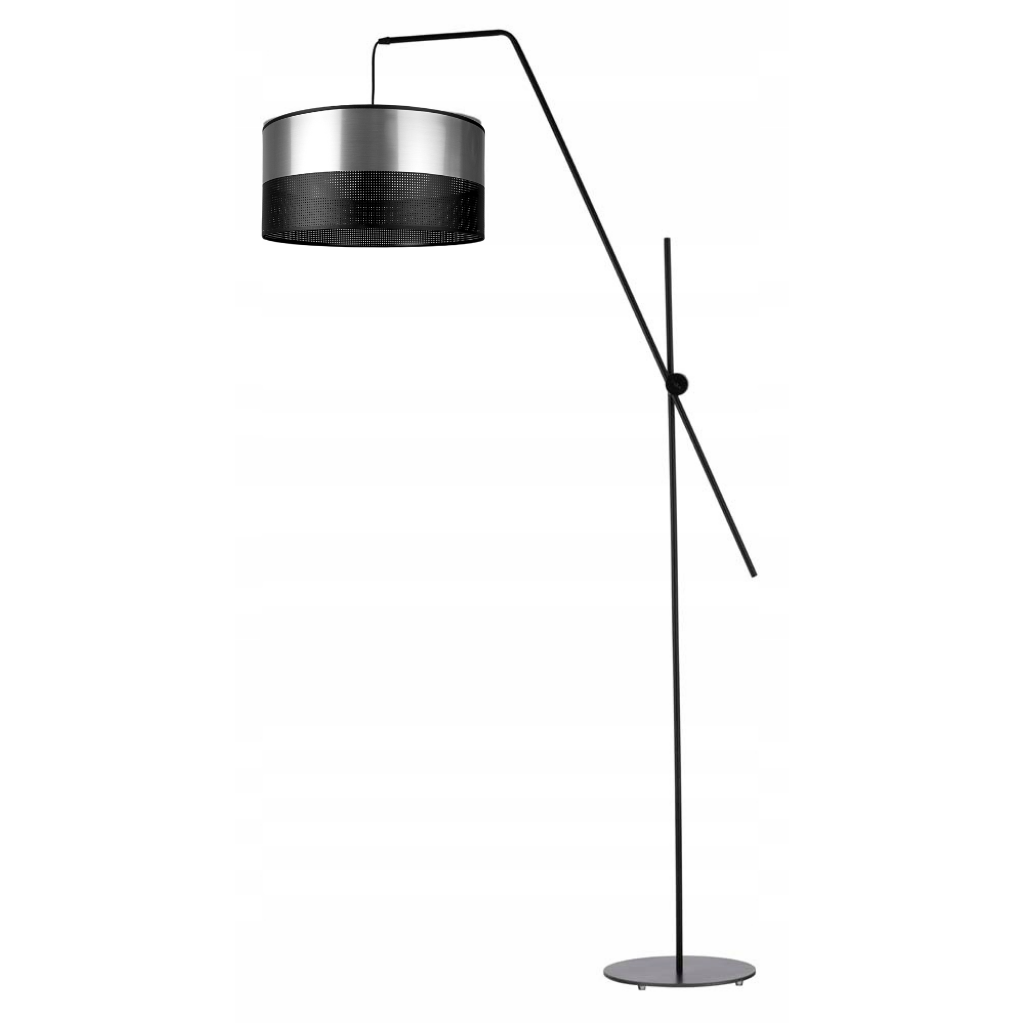 Lampa stojąca podłogowa przegubowa regulowana z abażurem walec MODERN