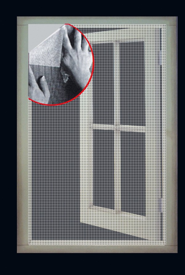 Zanzariera Con Velcro Xclou 1x1,3m Bianca - Protezione Per Finestre E Porte, Tessuto In Poliestere Tagliabile, Antizanzare