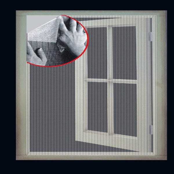 Zanzariera Con Velcro Xclou 1x1,3m Bianca - Protezione Per Finestre E Porte, Tessuto In Poliestere Tagliabile, Antizanzare