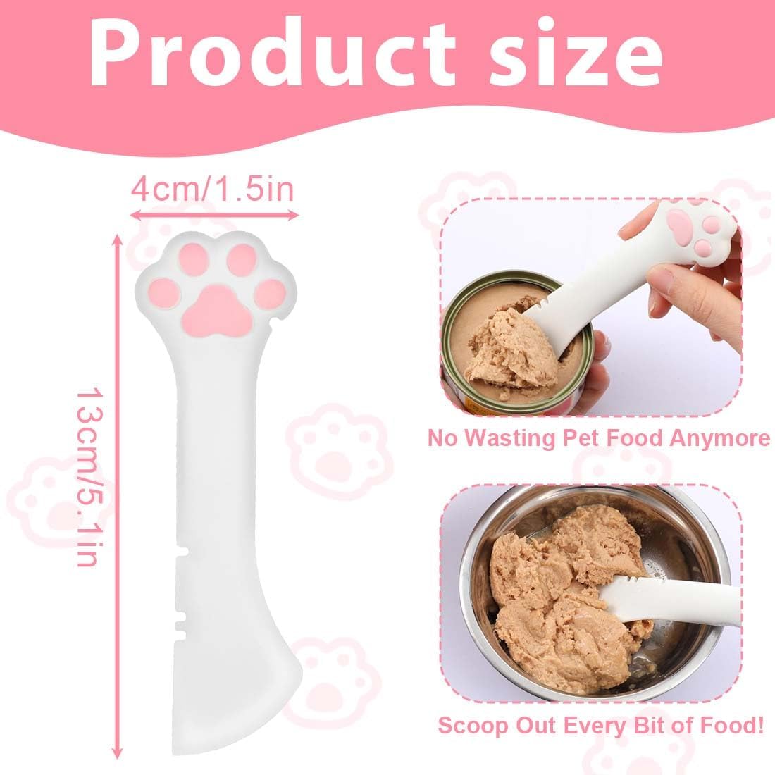6 Cucchiai In Silicone Per Cibo Umido – Lunghi 16 Cm, Per Gatti E Cani, Colorati (rosa, Verde, Grigio), Facili Da Pulire