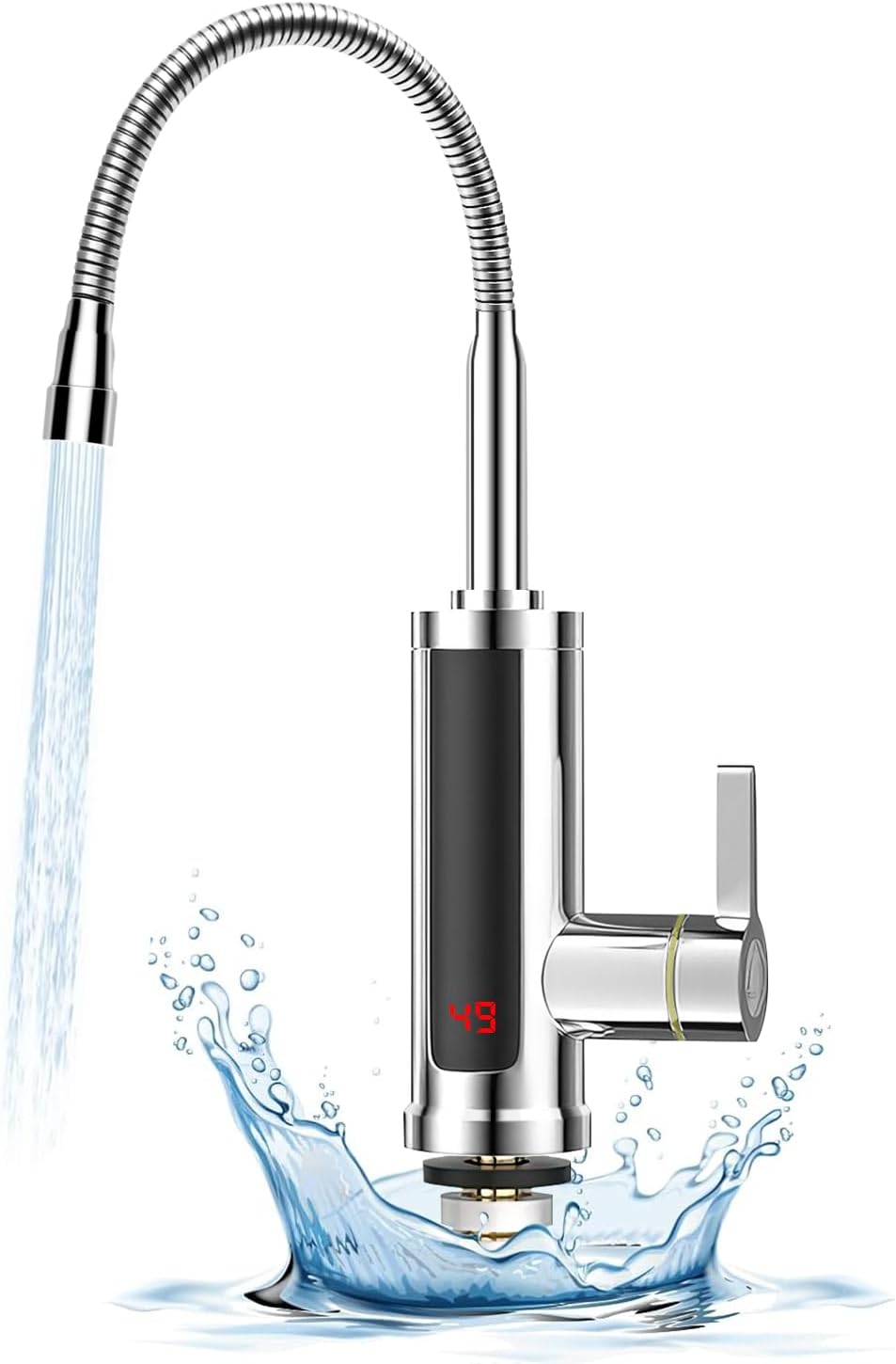 Kran do podgrzewacza wody przepływowego, elektryczny kran do podgrzewacza wody przepływowy, obrotowy kran 360°, odpowiedni do kuchni i zlewu