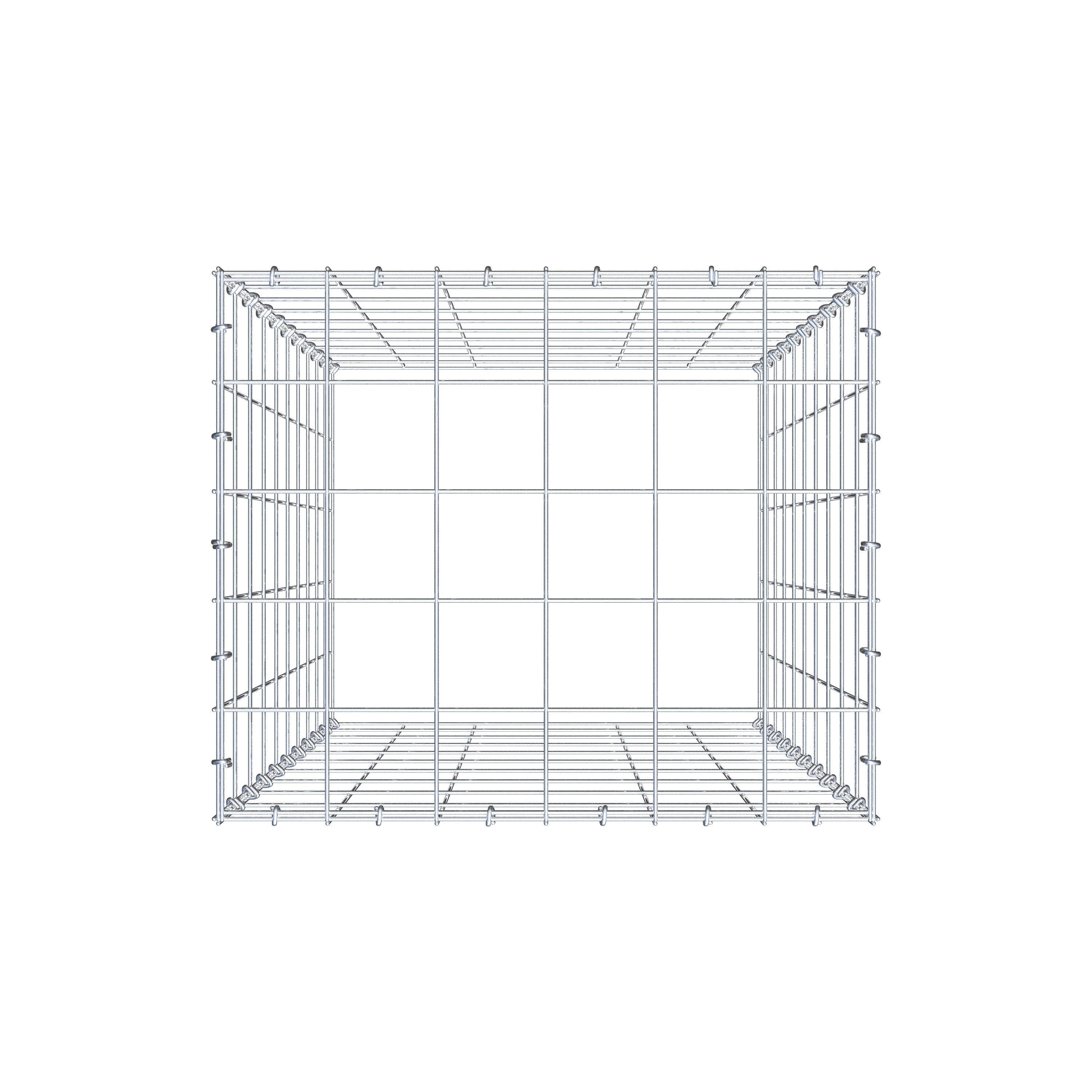 Gavión para apilar en acero galvanizado 100x60x50cm (LxAxP), malla 10 x 10cm, Anillo en C, sin rejilla inferior - 8