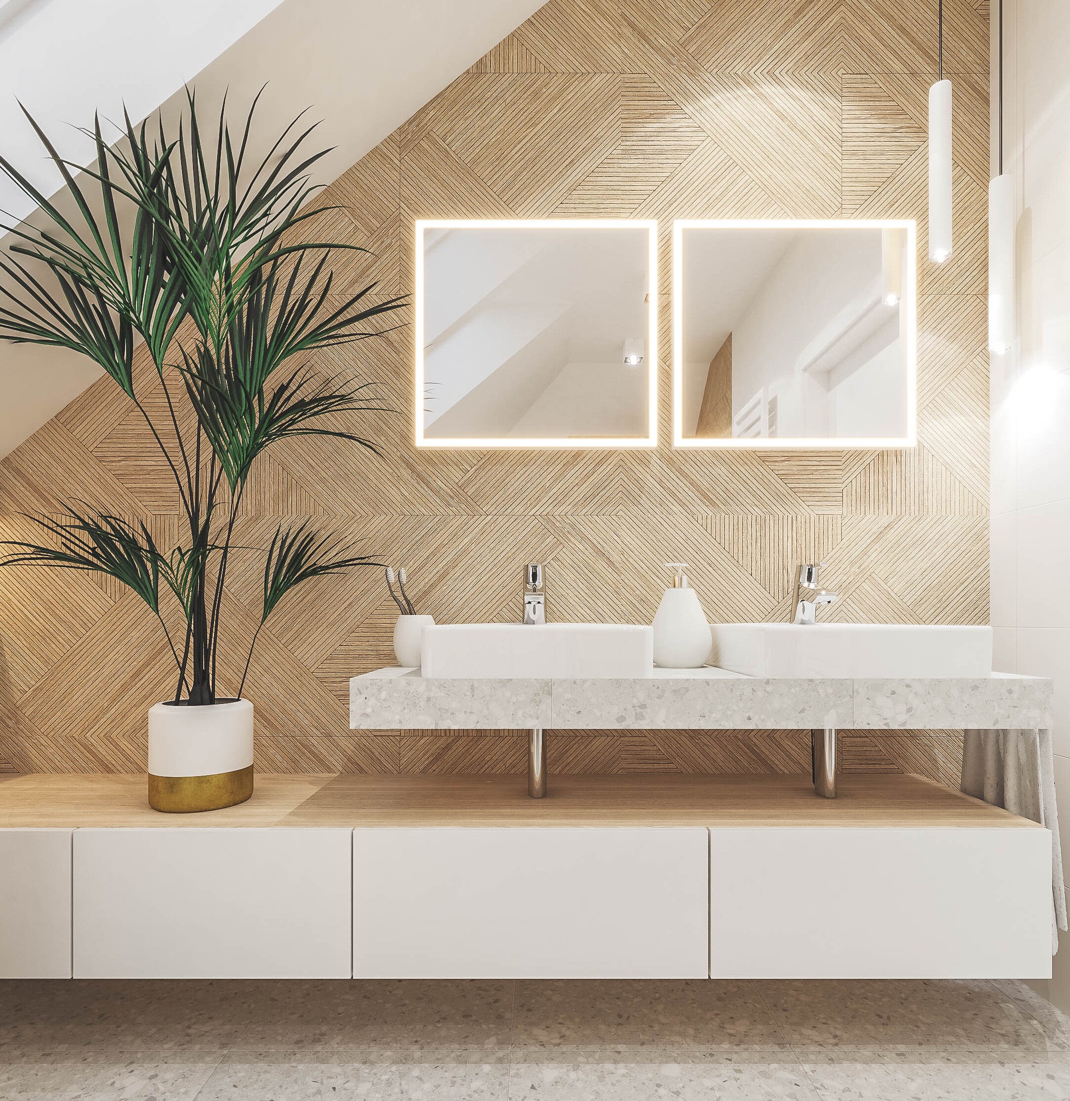 CLASSIC LINE lustro w srebrnej ramie z oświetleniem LED 65 x 60 cm