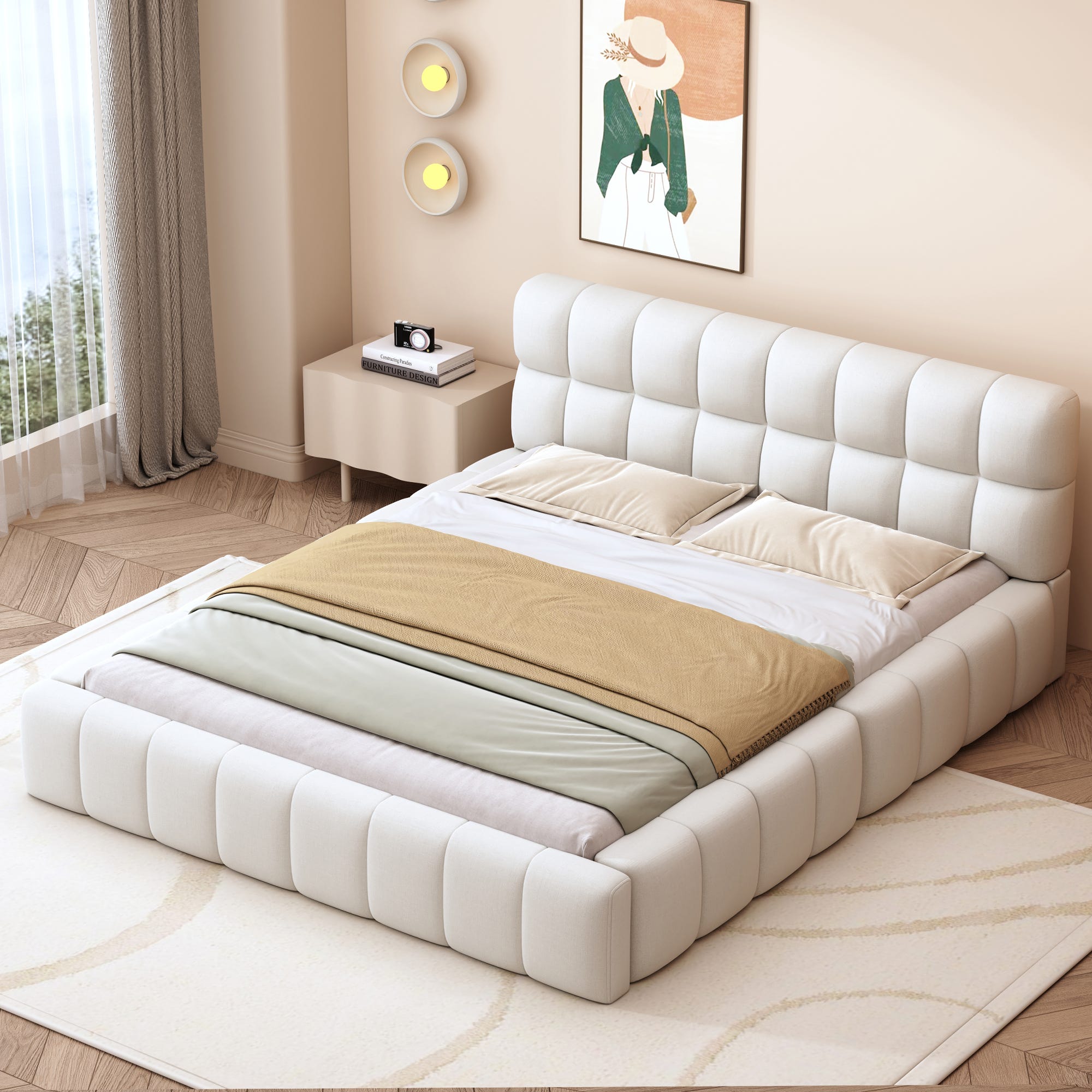 Lit Adulte Lit Double 140x200 Cm Lit Capitonn Avec Dossier Moelleux Et Lit Adulte Lit Double 140x200 Cm Lit Capitonn Avec Dossier Moelleux Et