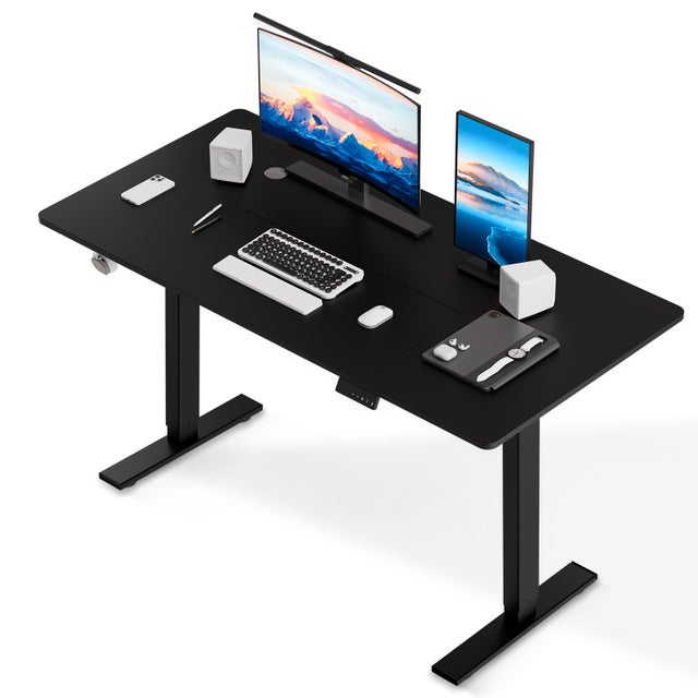 Bureau électrique réglable 60x110 cm, Hauteur 70-117 cm, Fonction mémoire, Rebond en cas de résistance, Mode économie d'énergie